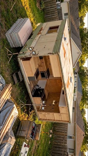 $25K Shed Hides 2-Bedroom Tiny Home #TinyHome #BackyardBuild #Shorts