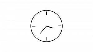Download Minimalistic Outline of a Clock with Moving Hands for free