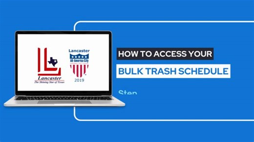 Step by step on how to access your Bulk Trash Schedule!! 🗑️ Step 1: Visit our website @ www.lancaster-tx.com/ Step 2: Once you are on the homepage, move your mouse over to the Live tab option, and under Solid Waste Services click on Bulk Trash Collection. Step 3: Scroll down the page until you see "Bulk Trash Collection", you will see a blue rectangle shape and make sure to click on it. After that, a page will pop up and hit agree to terms, and then okay. Step 4: Finally, type your address on t
