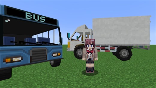 【MC模组】一款可以搭载多个玩家的载具模组演示 基于Automobility模组