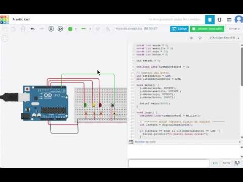 Semáforo inteligente con botón peatonal usando Arduino