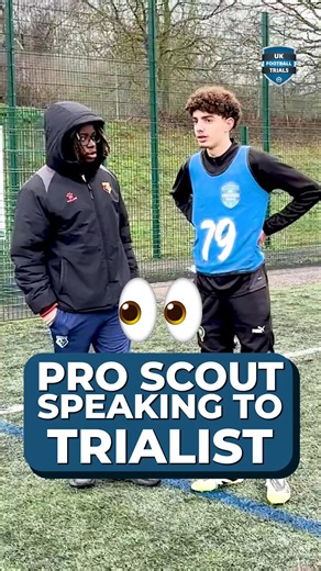 The moment a Championship club scout pulled one of the trialists aside for a chat today 👀🗣️ Things you love to see 🤝 #ukfootballtrials | UK Football Trials