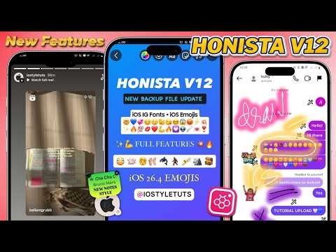 Honista v12 iOS Emojis & Fonts (Instagram) on Android | iPhone Emoji Method 2026