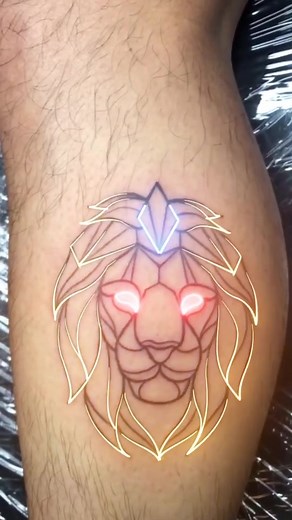 Geometric Lion Tattoo Design Inspiration
