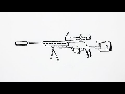 How to Draw a Sniper Rifle Steyr 08A2 mSSG