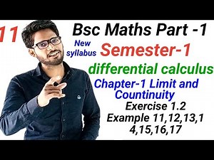 BSc Semester 1st Maths differential calculus| chapter 1 Limit and Continuity | Exercise 1.2 Examples