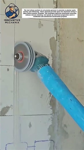 Fast Wall Slot Cutting for Electrical Conduit Using Angle Grinder | Construction Technique