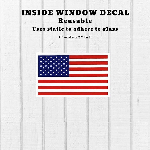 USA Flag Static Cling Sticker, 5" X 3" Vinyl Window Decal for Cars, Home, Office, Removable Silk Screened Patriotic American Flag - Etsy