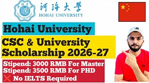 Hohai University CSC and University Scholarship 2026-2027 || China Scholarship 2026-2027 | CSC Guide