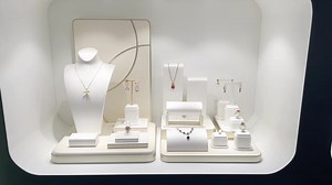 MASON White Pu Leather Jewellery Store Counter Display Props Necklace Earring Ring Jewelry Display Stand Wholesale Jewelry Tray