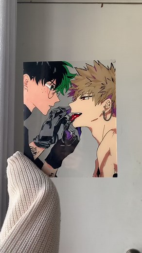 Bakugo x Deku #glasspainting #creditstoartist #acrylicpainting #deku #bakugou #postingagain
