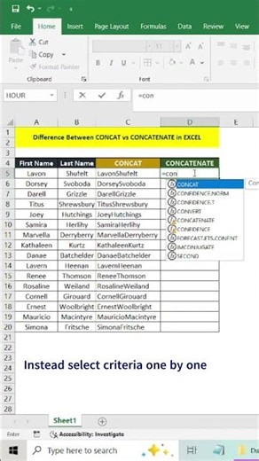 CONCAT vs CONCATENATE in Excel (Stop clicking!) 🛑
