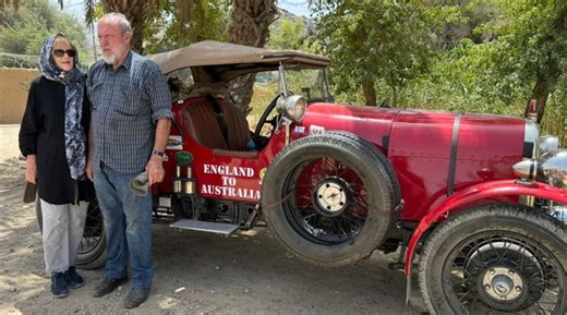 WATCH: Australian couple abandons journey on 102-year-old car due to scorching Jacobabad heat