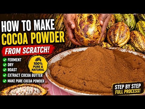 How to Make Pure Cocoa Powder from Scratch | Traditional Cocoa Processing Step by Step