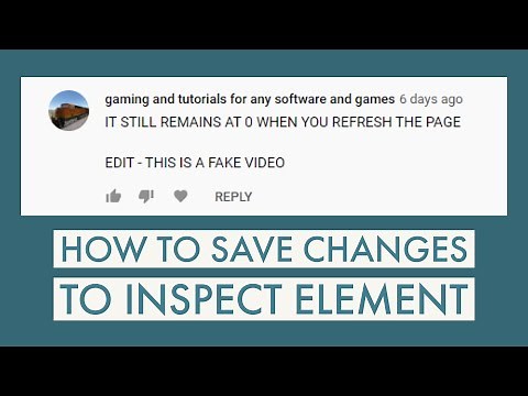 How to save changes to developer tools css and inspect element