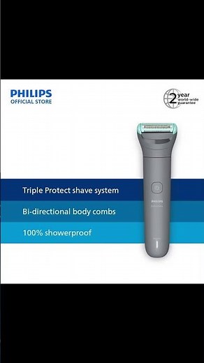 Philips Bodygroom Series 3000 Showerproof Body Groomer With Triple Protect Shave System BG3470/15