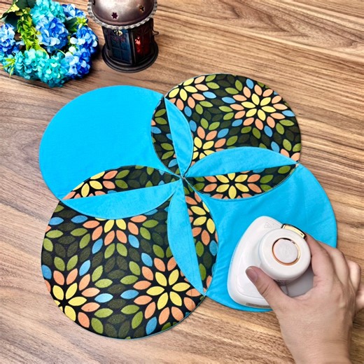 24K views · 135 reactions | You can make a perfect placement bu sewing circular fabric together origami . | Knitting Woman and Embroidery | Facebook