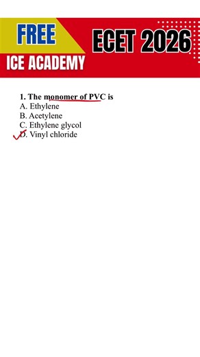 Ecet2026 free classes | physics & chemistry 🚀 | Q-133 ,#iceacademy,#ecet2026