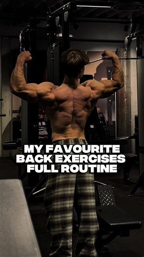 The back workout I currently run. @Gymshark 🦈 Code LEOB10 • Weighted Pull-Ups — 3×6–10 • Wide Pulldowns — 3×8–12 • Wide Cable Rows — 3×8–12 • One-Arm Pullovers — 3×8–12 Upper back and lat focused. #naturalphysique #gymshark