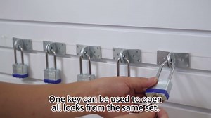Padlocks with Same Key, LQYN 24 Pcs Laminated Keyed Padlock (1-9/16", 40mm), Keyed Alike Locks, Long Shackle, for Storage Locker, Hasp Latch, Toolbox, Sheds