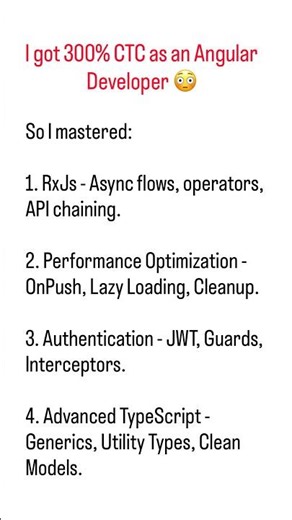 These concepts got me 3x salary. #angular #angulardeveloper #javascript #html #css #rxjs #job