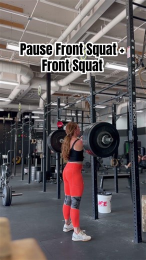 Pause front squat + front squat, movement demo video