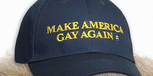 HRC Riffs on Donald Trump With 'Make America Gay Again' Cap