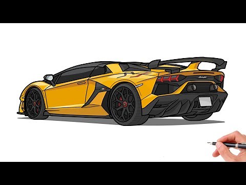 How to draw a LAMBORGHINI AVENTADOR SVJ / drawing lambo lp 770-4 2021 sports car