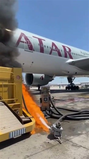 Qatar Airways Fuel turn into Fire #aviation #qatar