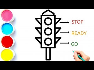 How to Draw Traffic Light | Traffic Light Drawing | Traffic Signal Drawing | Draw Smart