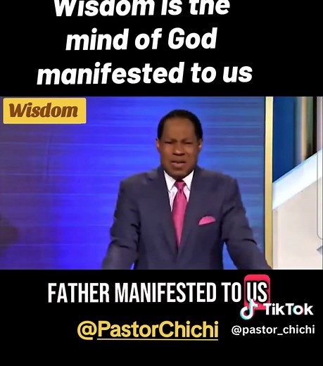 Wisdom is the mind of God manifested to us #wisdom #mindofGod #Jesus #Christ #WordofGod #gospel #Bible #inspiring #Church #sermon #preaching #pastorchris #oyakhilome #LoveWorld #christembassy #chichi #chygospel #pastor_chichi #pastorchichi #lmi #blw #pastorchristeaching #inspirational #motivational #pastorchrispreaching
