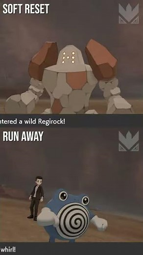 Is it faster to Soft Reset or Run Away when Shiny Hunting the Regis? #Shorts