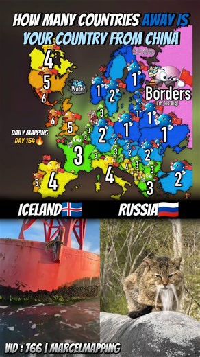 How Many Countries Away Is Your Country From China #mapping #map #shorts #popular #fyp