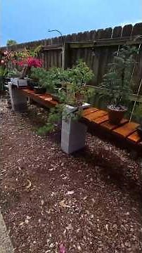 I built a bonsai bench using free scrap wood and cinder blocks.