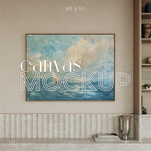 Horizontal Canvas Mockup 3x4 Ratio Float Frame Mockup for Wall Art Print Mockup Digital PSD Living Interior Large Mockup Photoshop - Etsy Australia