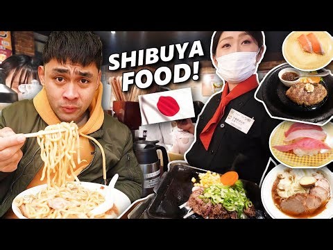 Authentic JAPANESE Food Tour in Tokyo, JAPAN🇯🇵 SHIBUYA Food Tour! Ramen, Sushi, Steak!