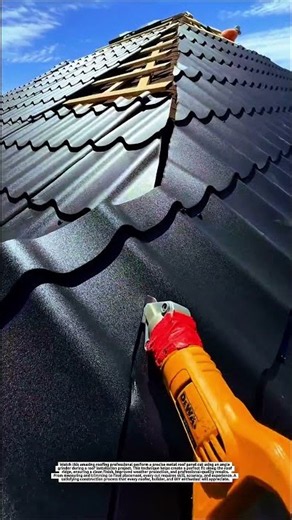 Amazing Metal Roof Cutting Technique on the Roof | Precision Roofing Work with Angle Grinder
