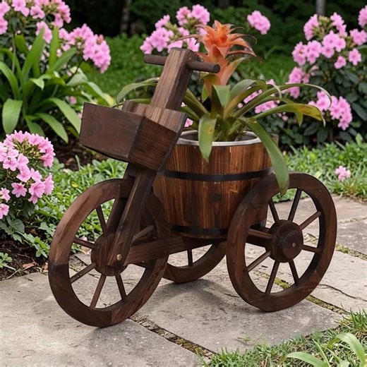 Solid Wood Tricycle Planter, Vintage Bicycle Garden Decor, Rustic Farmhouse Plant Stand - Etsy