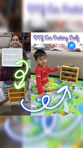 DIY Car Parking Shelf for My Son’s HotWheels🚗 | Easy & Budget DIY #diy #hotwheels #meeshoapp #shorts