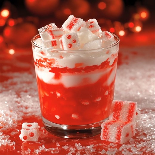 Christmas Peppermint Snowglow Punch Ingredients 3 cups white cranberry juice 2 cups lemonade 2 cups peppermint soda or lemon-lime soda 1 cup red fruit punch or cherry juice 1/2 cup peppermint syrup 1 teaspoon vanilla extract Red edible glitter White edible shimmer dust Frosted ice cubes (clear ice rolled in coarse sugar) Crushed peppermint candy or peppermint crystals Optional: a tiny piece of food-safe dry ice for swirling mint vapor (handle carefully) Instructions Pour the white cranberry juic