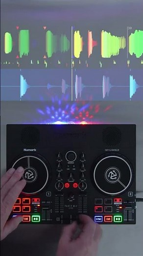 Some Numark Party Mix Live scratching with Serato DJ and a blinding light show #dj #numarkdj