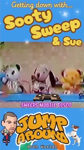 📀Get Down with Sooty Sweep and Sue! Jump around with Sweeps Mobile Disco. #shorts #funny #viral #fyp