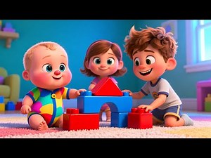 Baby Plays With Blocks 🧸🟦 | Learn Colors, Shapes & Counting for Kids | Fun Educational Video