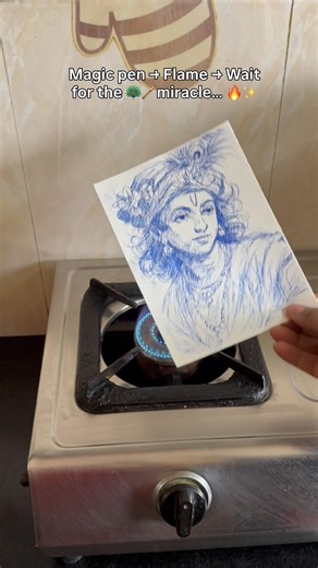 Random Scribbles + Flame — Watch Lord Krishna Appear | Heat-Reveal Magic #Shorts #krishna