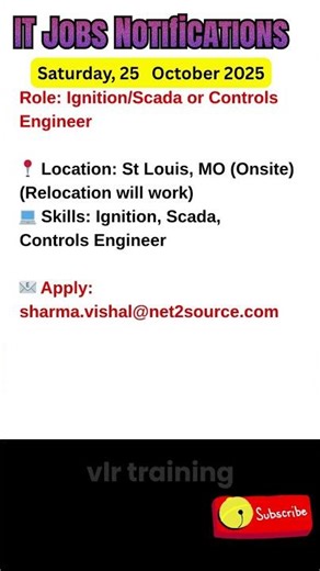 ⚙️ IgnitionScada or Controls Engineer October 25, 2025