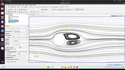 [OpenFOAM]paraview画相平均流线图