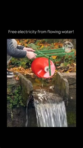2026 Trending Reels.Ig on Instagram: "The post showcases a DIY micro-hydroelectric generator using a repurposed red jerry can as a water wheel in a stream, connected via chain to a motor that powers a single LED bulb, illustrating simple renewable energy capture from natural water flow. Authored by Rwandan agriculture advocate @UwiriFelix , it resonates with Rwanda’s micro-hydro initiatives, including 11 government-supported plants serving rural areas and enabling off-grid power for farming acti