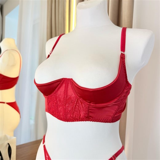 Cupless Corset Bra Half Cup Shelf Bra, Open Lingerie Satin With Lace - Etsy