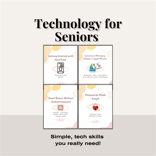 Seniors Tech Guide PDF | Instructions for Email, Passwords, Facetime Apple Photos | Digital Literacy - Etsy