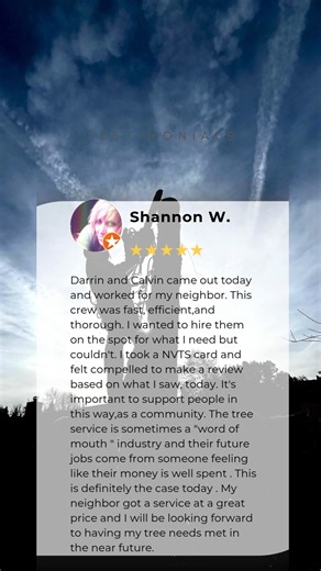 We love when our crews make an impression, even when the job isn’t for your yard! 👀🌳 Shoutout to Darrin and Calvin for delivering fast, efficient, and thorough work that caught a neighbor’s attention enough to leave us this amazing review: “I wanted to hire them on the spot for what I need but couldn’t. I took a NVTS card and felt compelled to make a review based on what I saw… Their future jobs come from someone feeling like their money is well spent, this is definitely the case today.” Word 